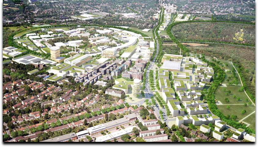 Rendered image of Science City Hamburg Bahrenfeld Rendered image of Science City Hamburg Bahrenfeld
